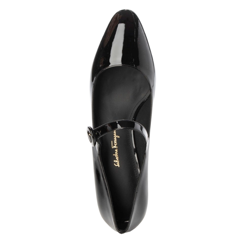Salvatore Ferragamo Ortensia Nero Patent Calf Shoes Black