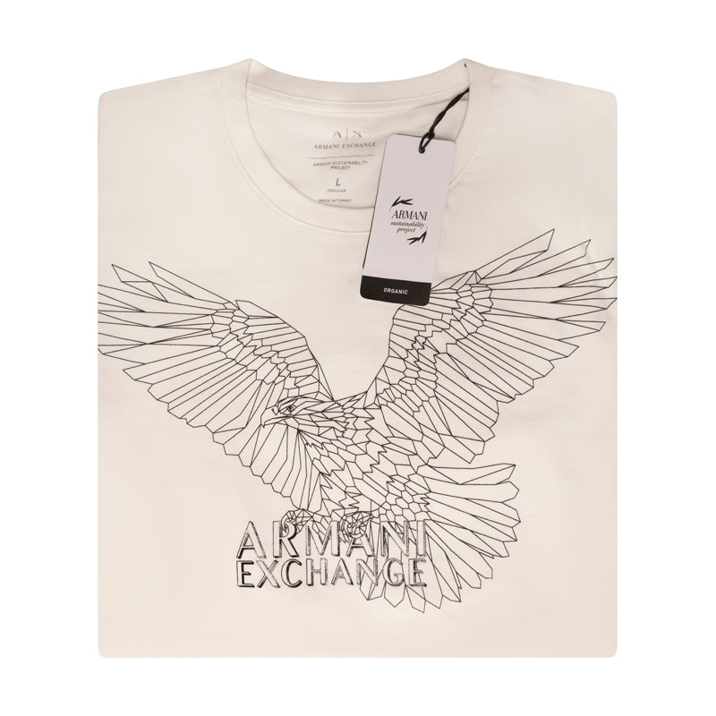 Armani Exchange Men's White T-shirt Eagle Logo
