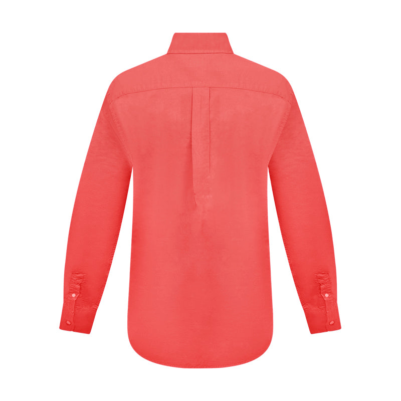 Ralph Lauren Slim Fit Cotton Blouse Shirt Coral Womens