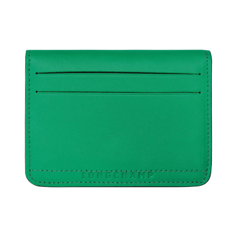 Longchamp Le Pliage Leather Card Holder Green