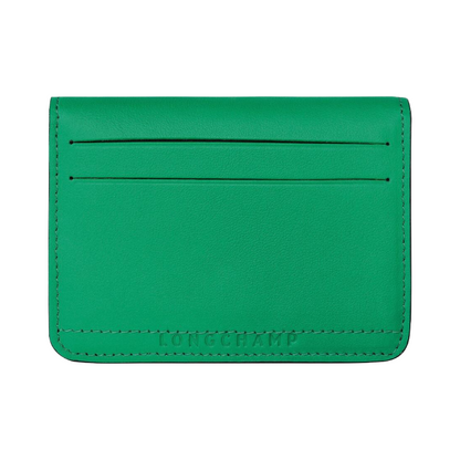 Longchamp Le Pliage Leather Card Holder Green