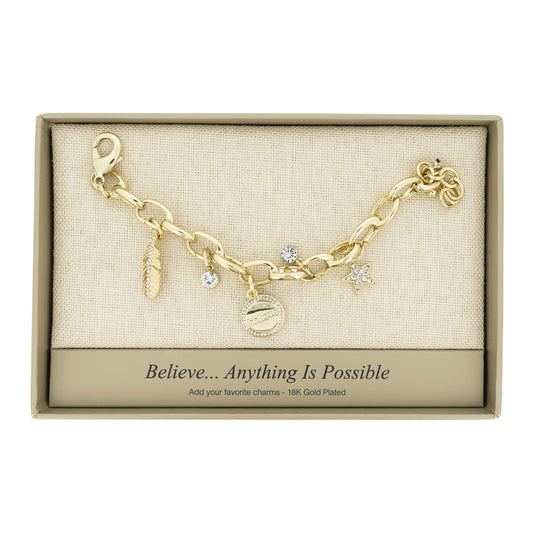 Lovita Gold Charm Bracelet Believe... Anything Is Possible