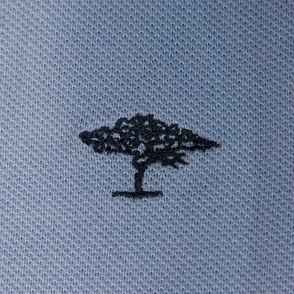 Fynch Hatton Men's Striped Collar Polo Shirt Light Sky Blue