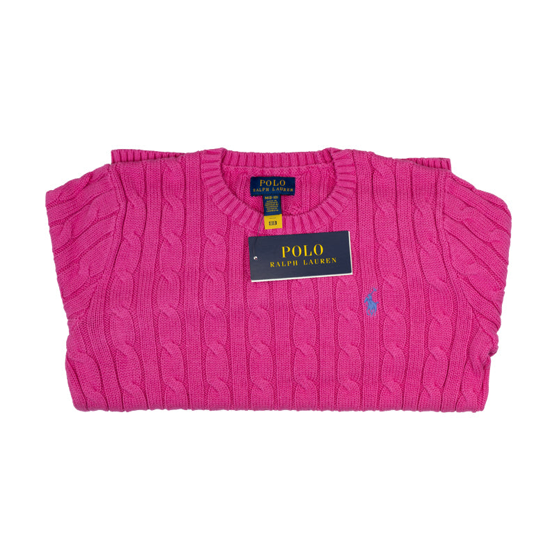 Ralph Lauren Polo Cable Knit Cotton Girls Jumper Pink