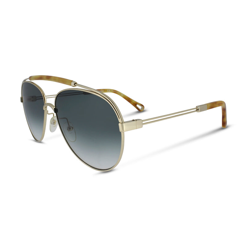 Chloe Gold & Blue Lens Aviator Sunglasses CE141S 736 *Ex Display*