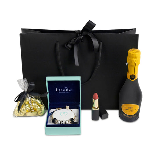 Prosecco, Lipstick, Bracelet & Chocolate Gift Set