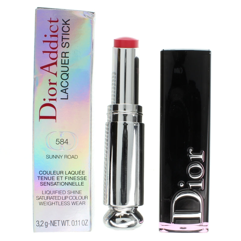 Dior Addict Lacquer Stick 584 Sunny Road   Achieve liquified shine, saturated lip colour with this weightless east to wear lipstick from Christian Dior.  Colour - Pink  3.2g