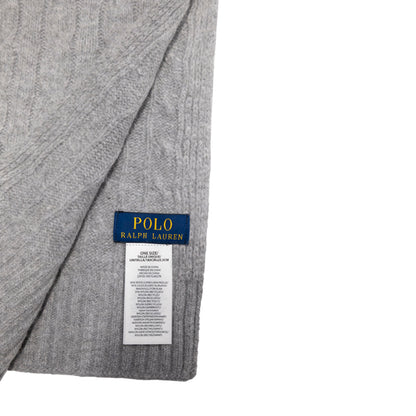 Ralph Lauren Polo Classic Cable Knit Scarf Grey