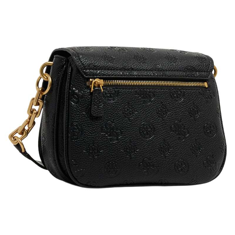 Guess Handbag IZZY PEONY Flap Crossbody Black Logo PD920920 