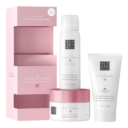 Rituals The Ritual of Sakura Set Shower Gel 50ml Sugar Body Polish 125g Body Cream 70ml