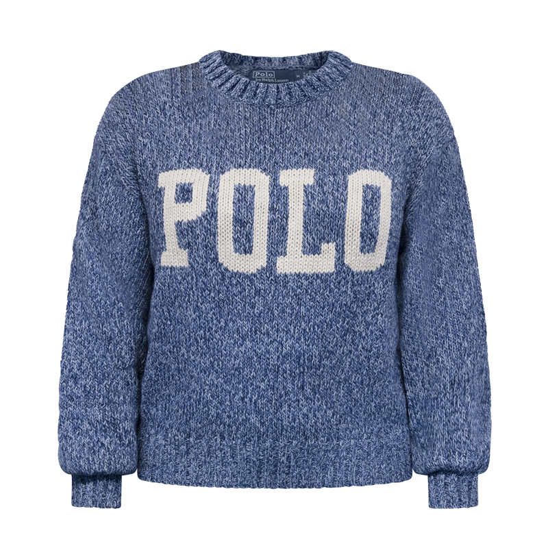 Ralph Lauren Polo Logo Cotton Jumper Denim Marl Women's