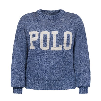 Ralph Lauren Polo Logo Cotton Jumper Denim Marl Women's