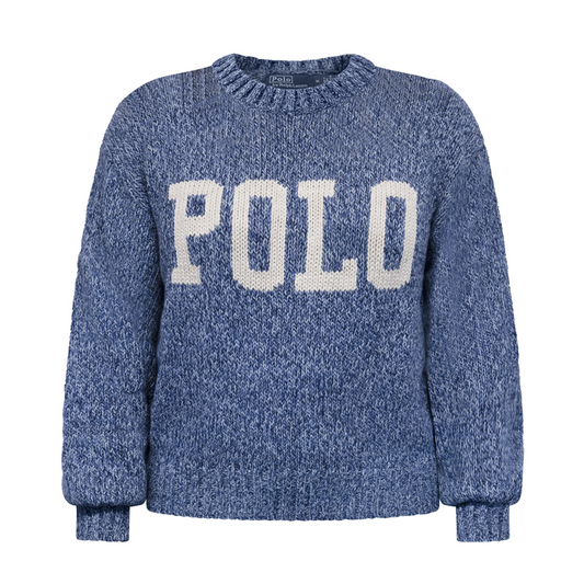 Ralph Lauren Polo Logo Cotton Jumper Denim Marl Women's