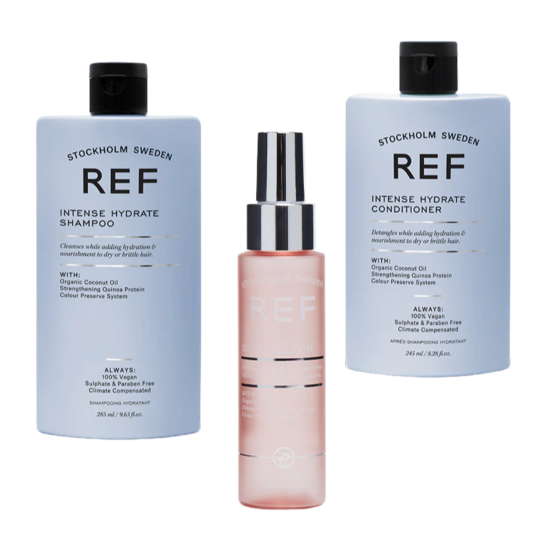 REF Intense Hydrate Shampoo & Conditioner With Shine Elixir Hair Set